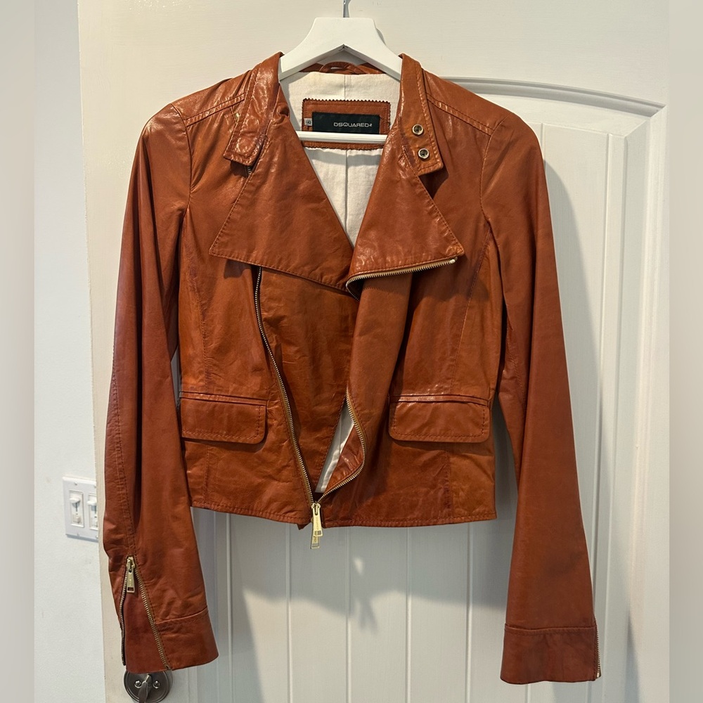RARE DSQUARED2 leather in Cognac,  42